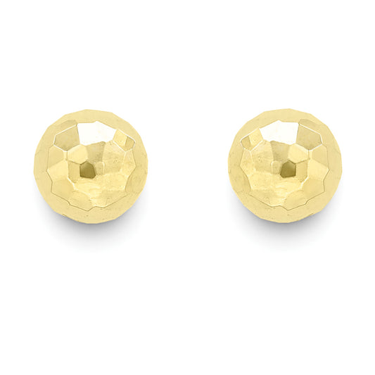 9ct Gold  Diamond-cut Ball Stud Earrings - ERNR02978