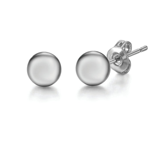Ladies 18ct White Gold  Spherical Bead Ball Stud Earrings - 3mm - SGNR02103