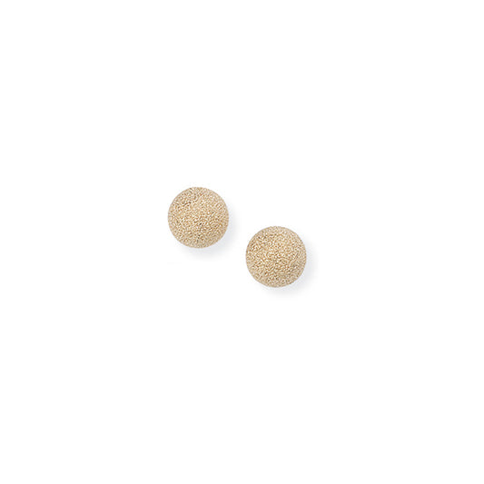 Ladies 9ct Gold  Moondust Frosted Ball Stud Earrings - 5mm - SENR02207