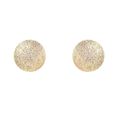 Ladies 9ct Gold  Moondust Frosted Ball Stud Earrings - 6mm - SENR02208