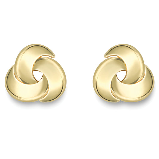 9ct Gold  Trilogy Swoop Knot Stud Earrings - SENR02266