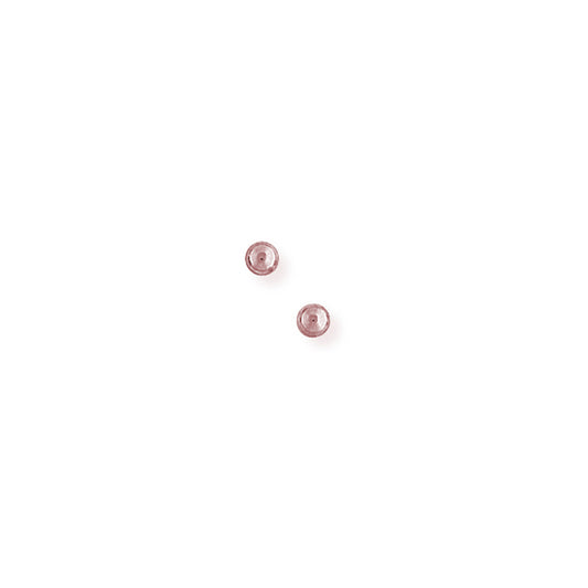 Ladies 9ct Pink Rose Gold  3D Round Bead Ball Stud Earrings - 3mm - SENR02503