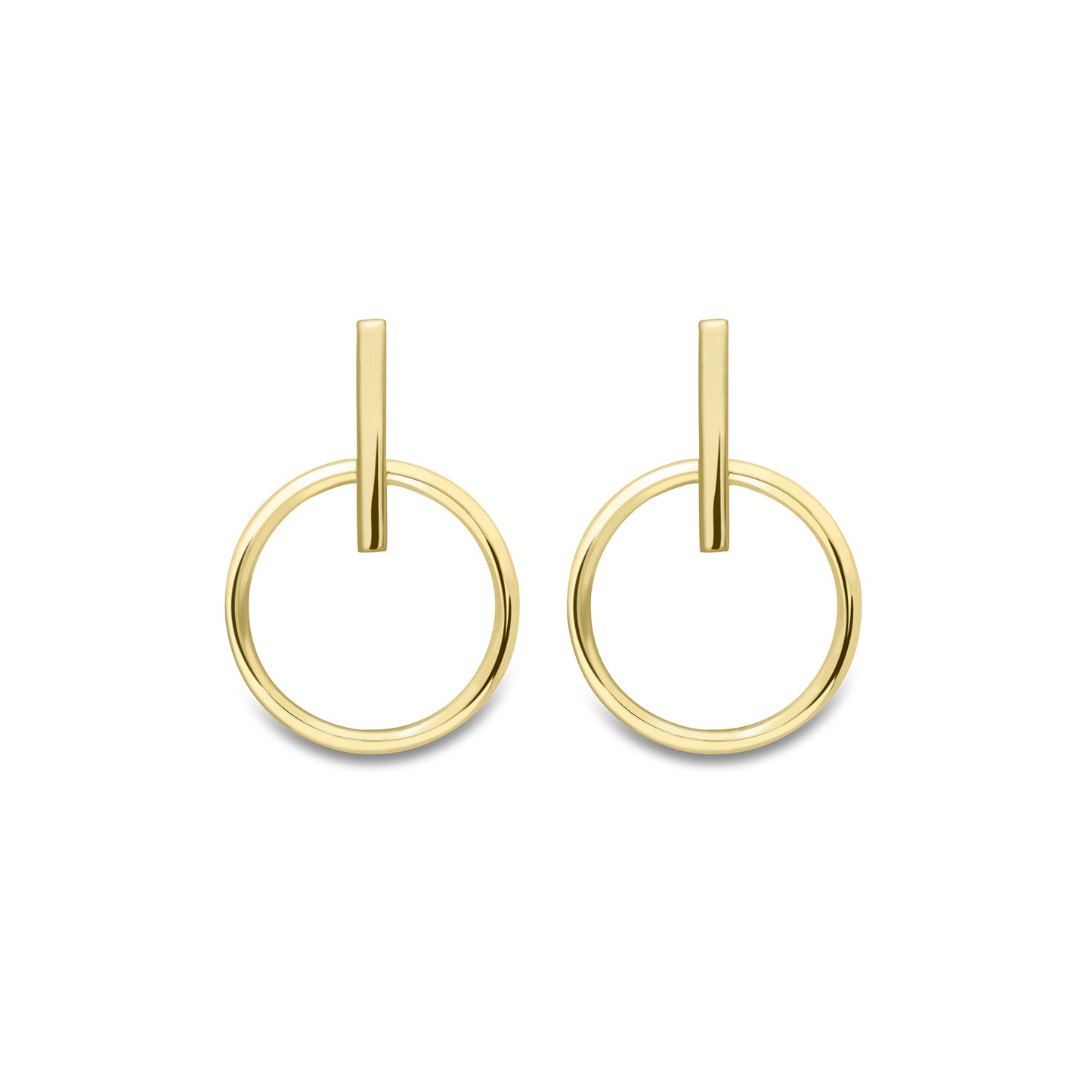 9ct Gold  Hanging Hoop Drop Earrings - ERNR02548