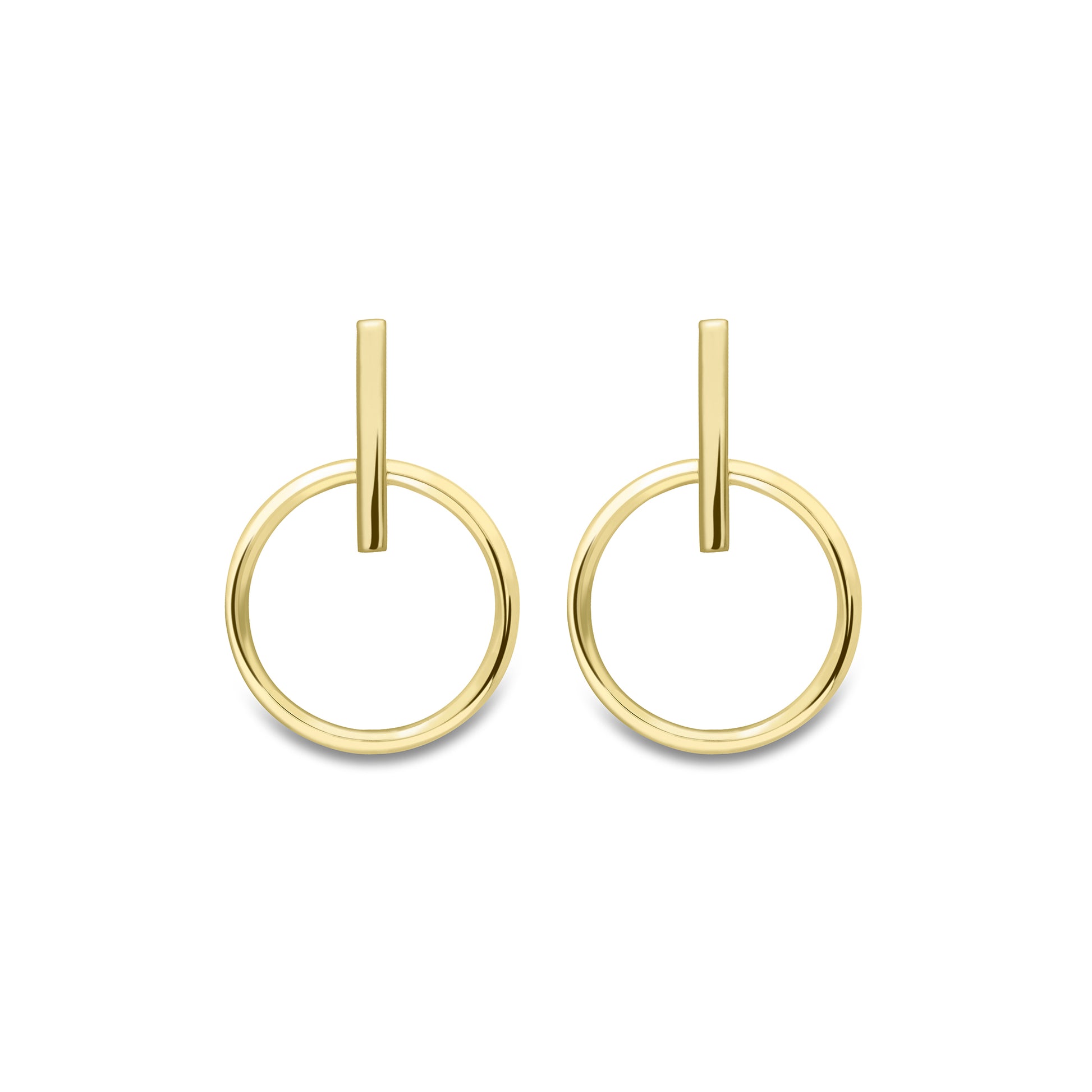 9ct Gold  Hanging Hoop Drop Earrings - ERNR02548