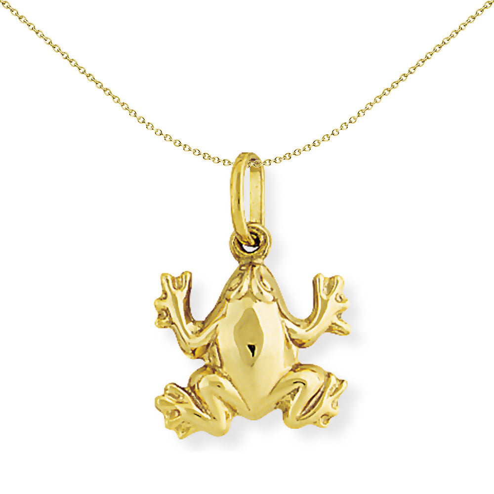 9ct Gold  Light Weight Hollow Toad Frog Charm Pendant 15x17mm - FANR02072