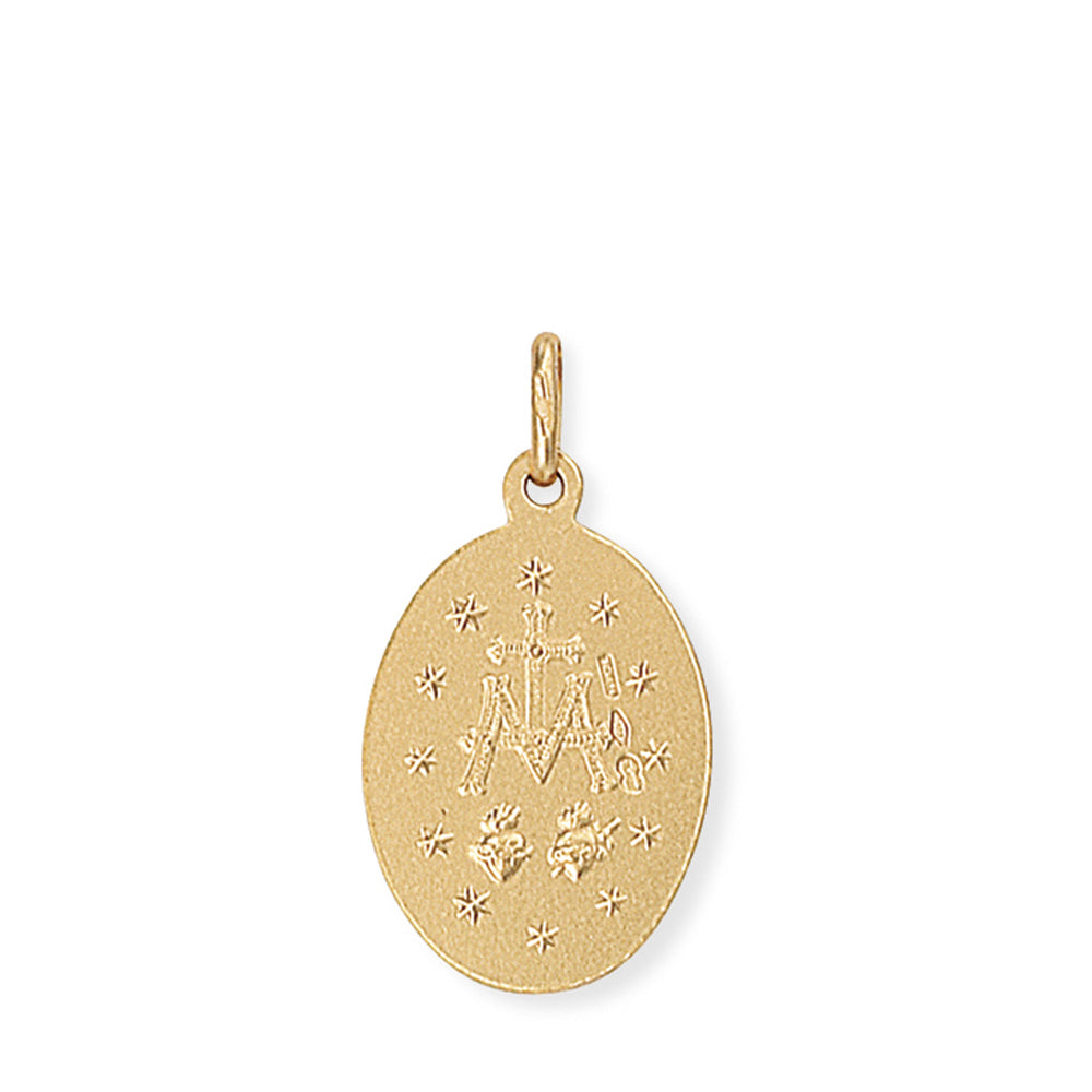 9ct Gold  Madonna (Virgin Mary) Medallion Charm Pendant 13x26mm - FANR02139