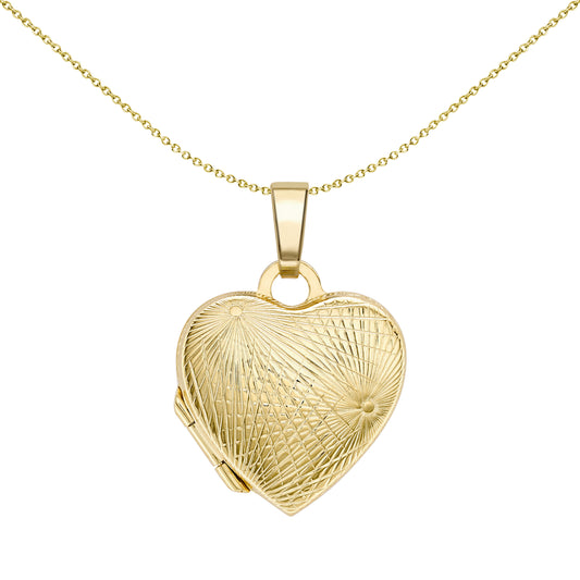 9ct Gold  Spectrum Fence Love Heart Locket Pendant - LKNR02235