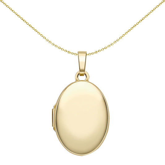 9ct Gold  Beautifully Simple Polished Oval Locket Pendant - LKNR02236