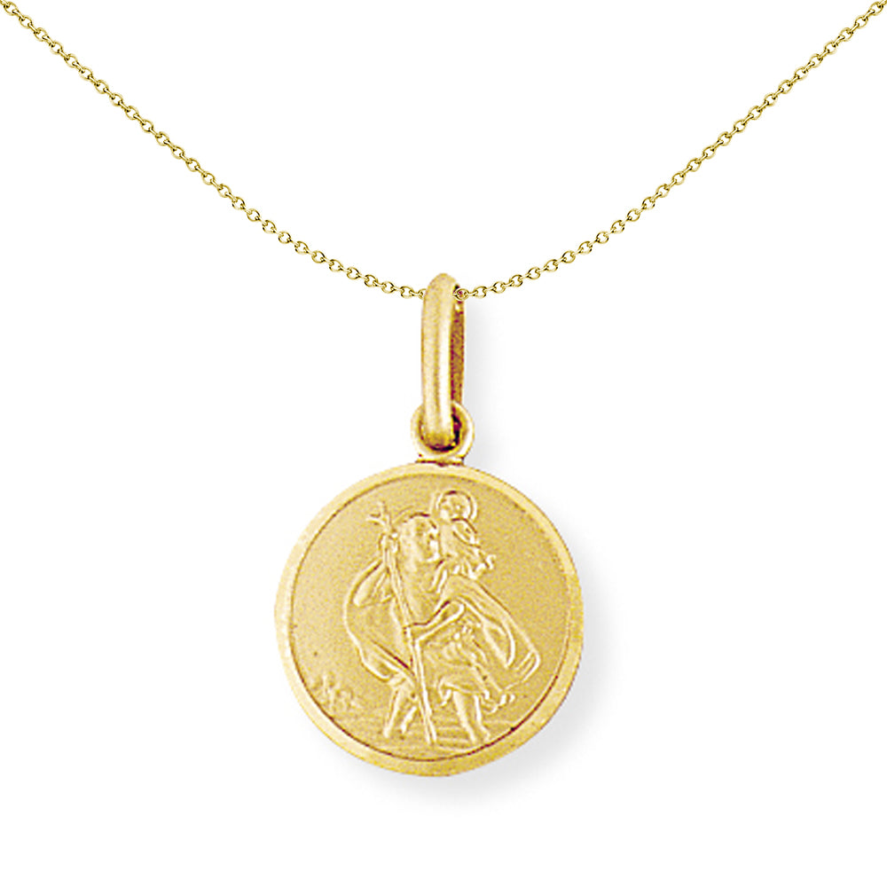 9ct Gold  St. Christopher Medallion Charm Pendant - 12x19mm - SCNR02002