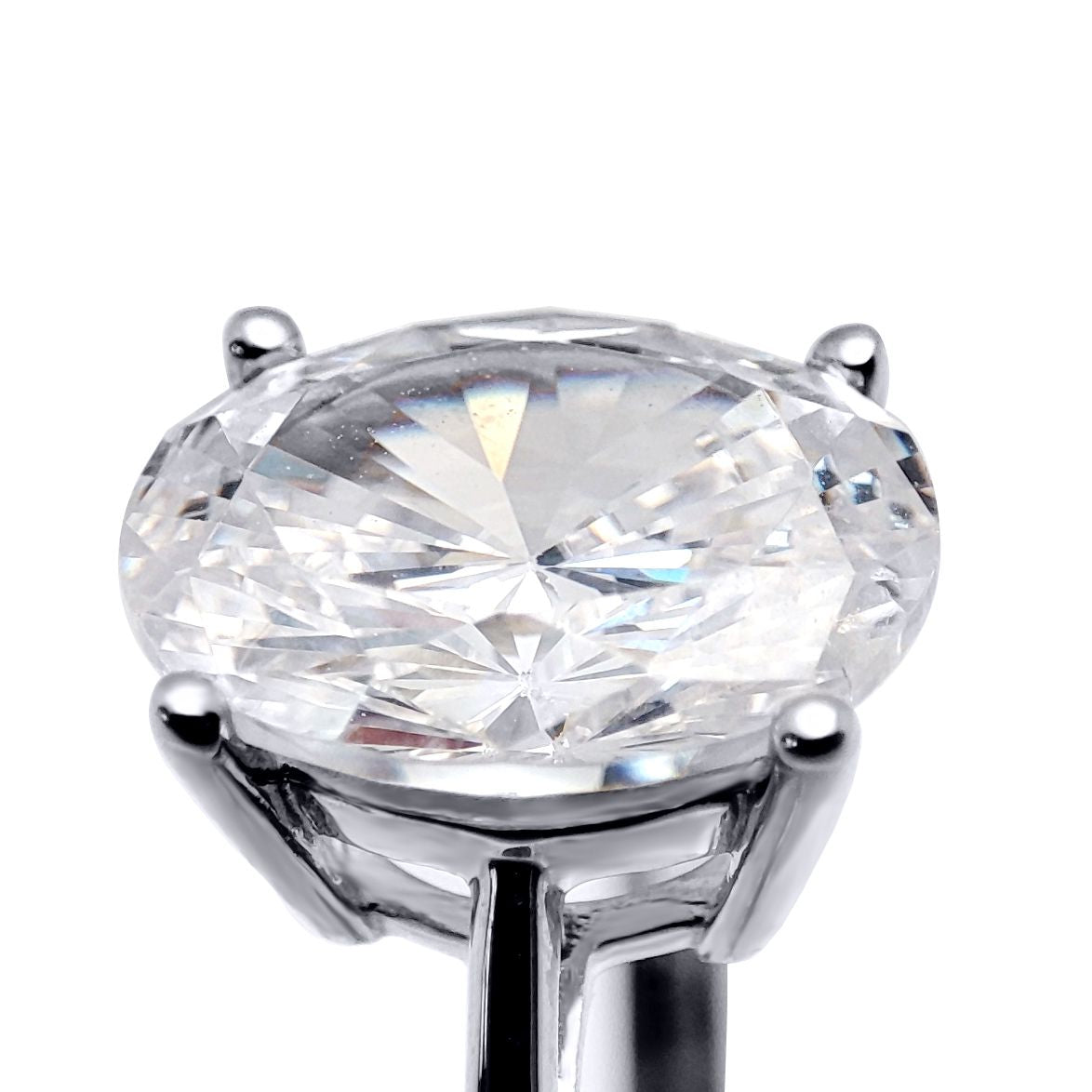 9ct White Gold  Oval CZ Solitaire Travel & Proposal Ring 2.00CTS - 5-84-4901