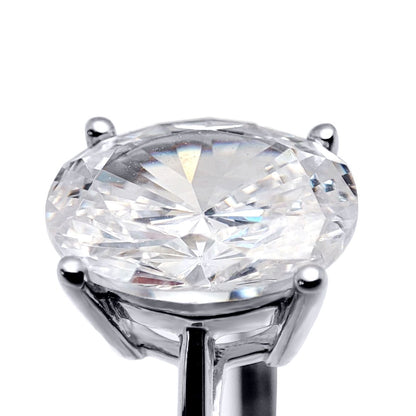 9ct White Gold  Oval CZ Solitaire Travel & Proposal Ring 2.00CTS - 5-84-4901