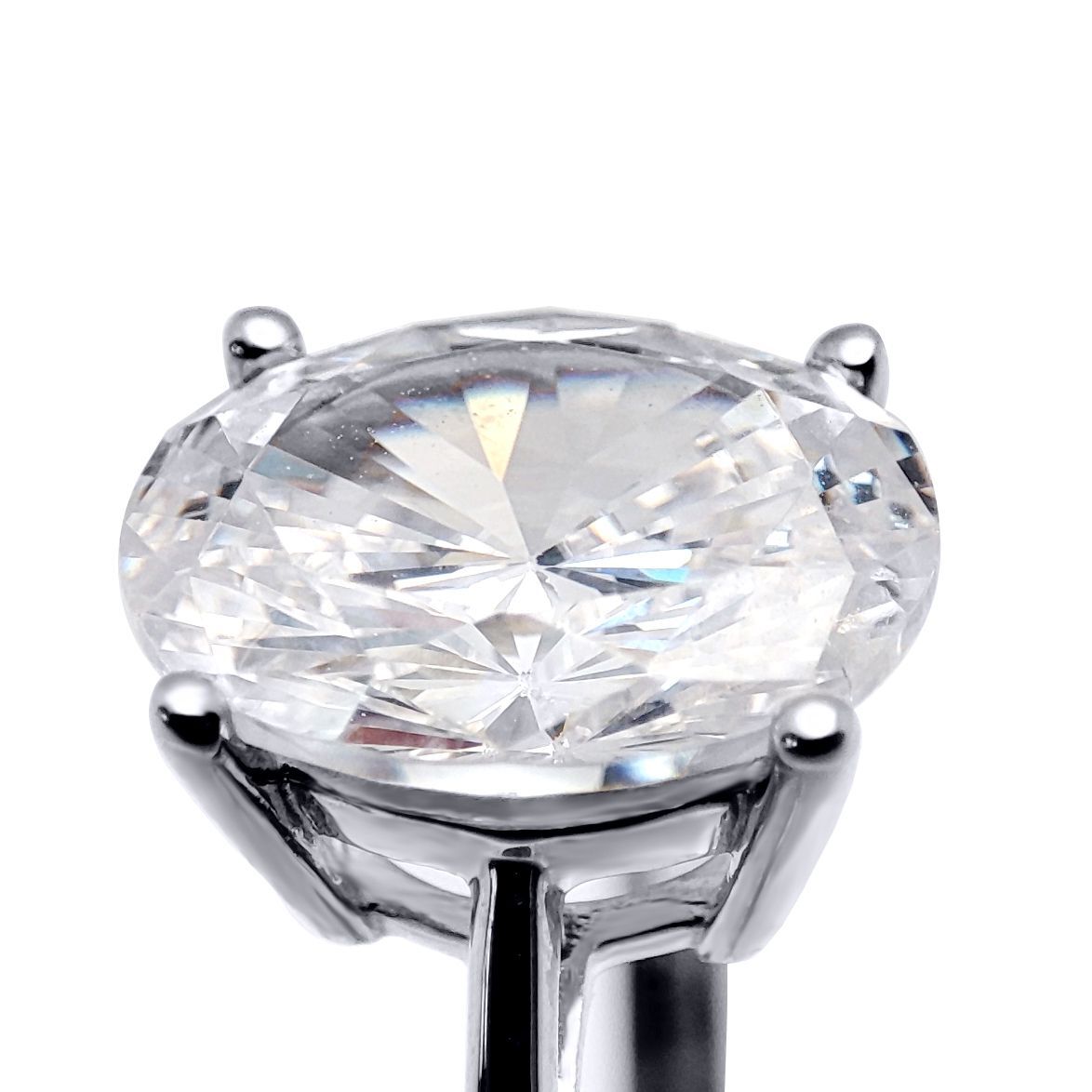 9ct White Gold  Oval CZ Solitaire Travel & Proposal Ring 2.00CTS - 5-84-4901