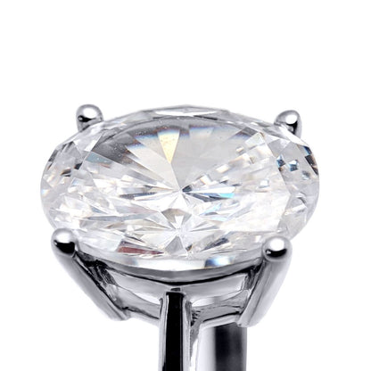 9ct White Gold  Oval CZ Solitaire Travel & Proposal Ring 2.00CTS - 5-84-4901