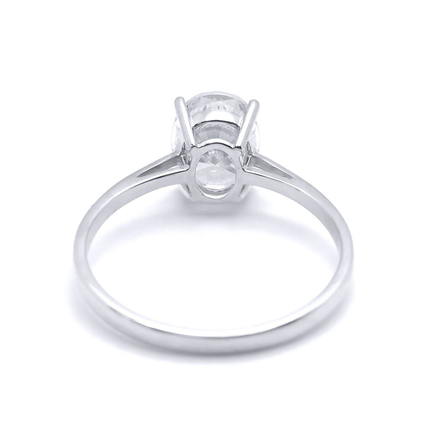 9ct White Gold  Oval CZ Solitaire Travel & Proposal Ring 2.00CTS - 5-84-4901