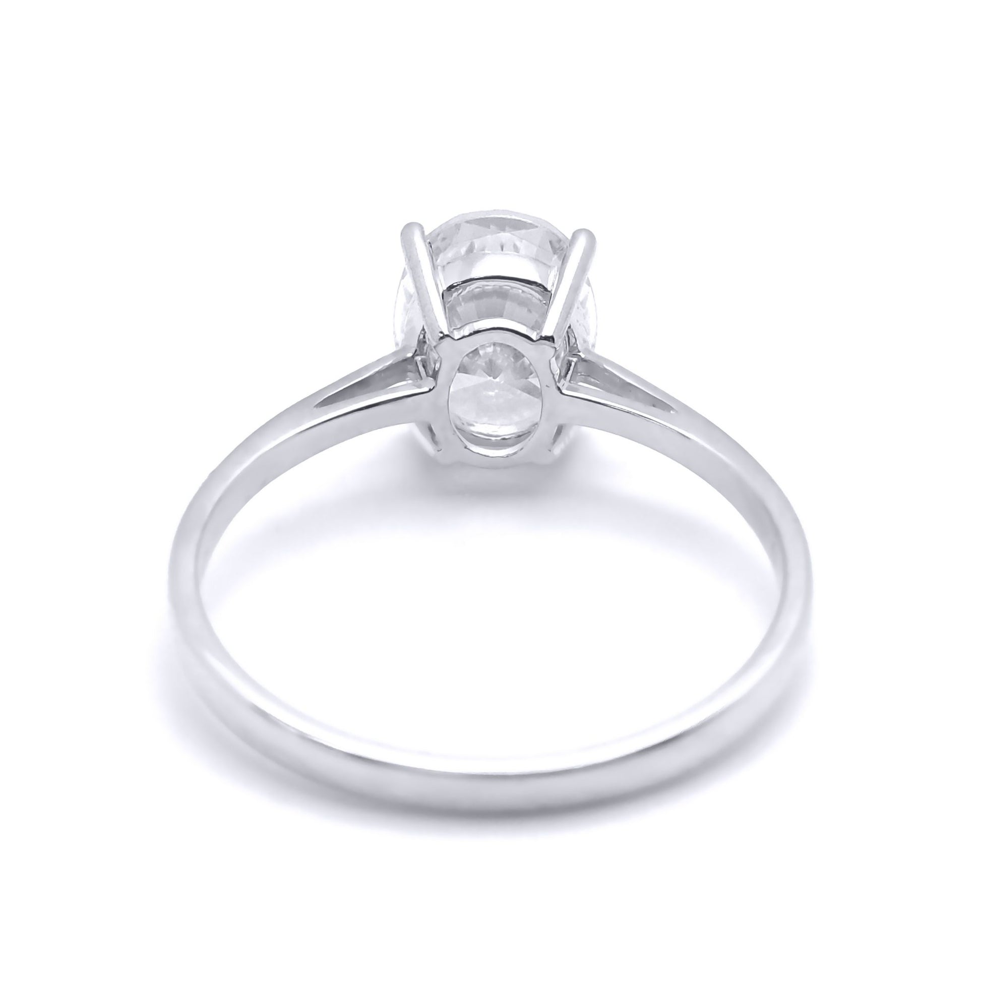 9ct White Gold  Oval CZ Solitaire Travel & Proposal Ring 2.00CTS - 5-84-4901