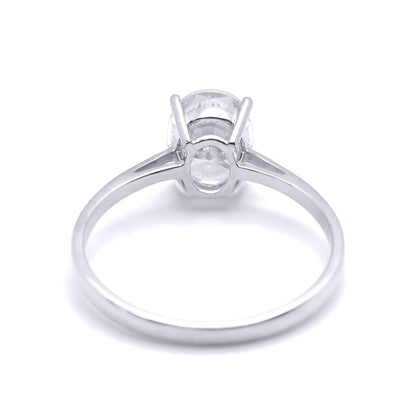 9ct White Gold  Oval CZ Solitaire Travel & Proposal Ring 2.00CTS - 5-84-4901