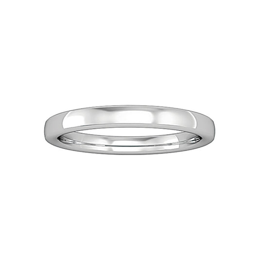 Platinum  Bombe Court Band Wedding Ring 2.5mm - RNR02020006