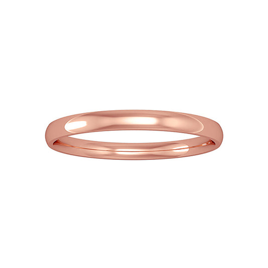 9ct Rose Gold  Comfort Court Band Wedding Ring 2mm - RNR02210008