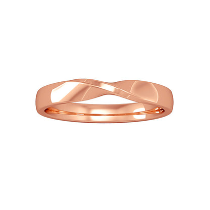 9ct Rose Gold  Comfort Court Ribbon Twist Band Wedding Ring 3mm - RNR0223F068