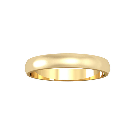 18ct Gold  3mm D-Shape Satin Brushed Wedding Band Ring - RBNR02426X2