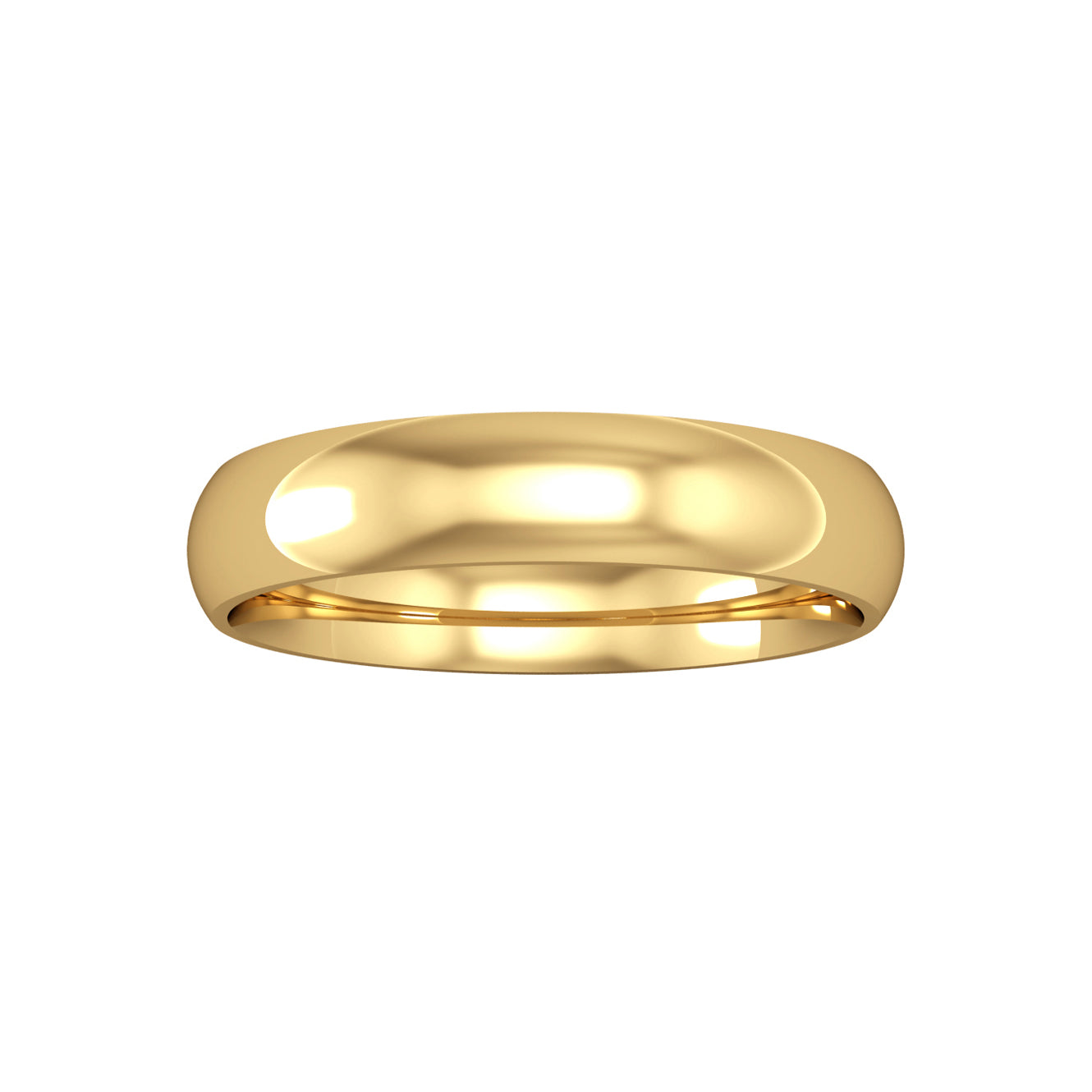 9ct Gold  4mm Court-Shaped Wedding Band Commitment Ring - RNR02431