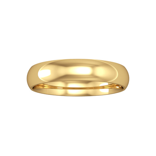 9ct Gold  4mm Court-Shaped Wedding Band Commitment Ring - RNR02431