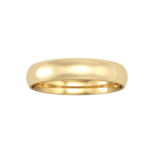 9ct Gold  4mm Court Satin Brushed Wedding Band Ring - RNR02431X2