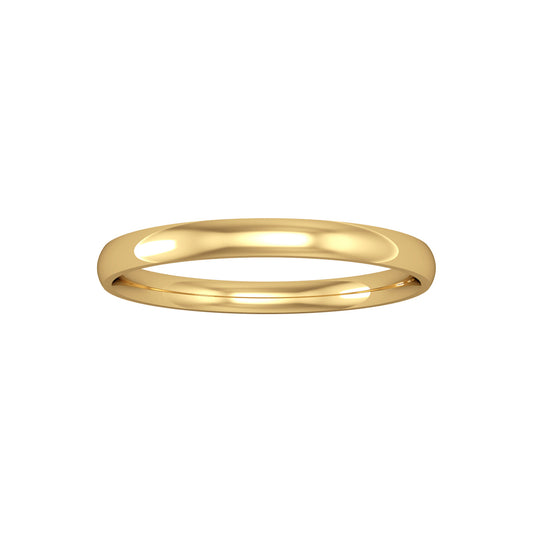 9ct Gold  2mm Court-Shaped Wedding Band Commitment Ring - RNR0243A