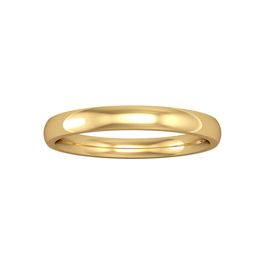 18ct Gold  2.5mm Court Polish Wedding Band Commitment Ring - RBNR0243B