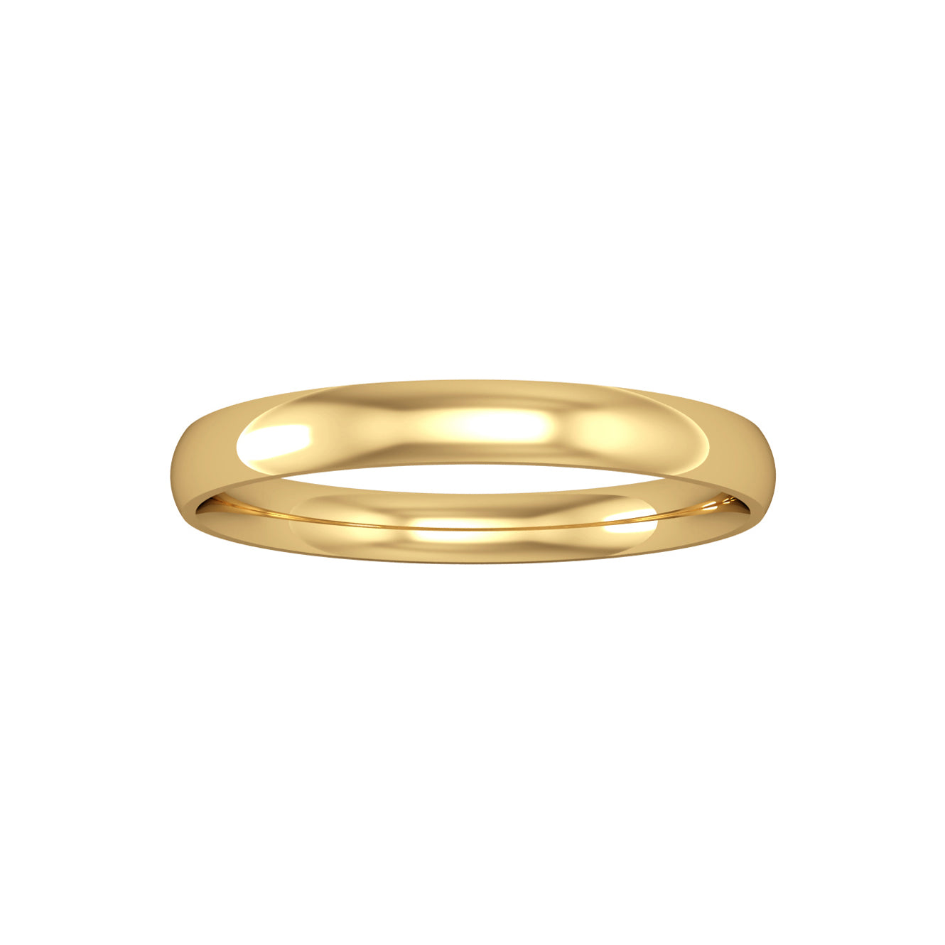 9ct Gold  2.5mm Light Court Wedding Band Commitment Ring - RNR0243BL