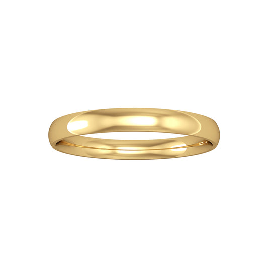 9ct Gold  2.5mm Light Court Wedding Band Commitment Ring - RNR0243BL