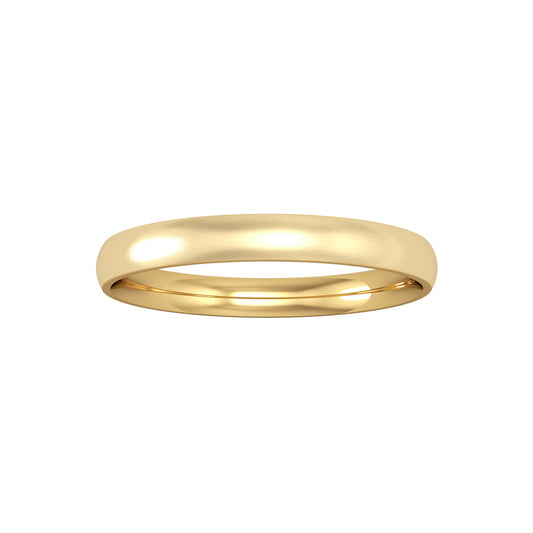 9ct Gold  2.5mm Court Light Satin Brushed Wedding Band Ring - RNR0243BL2