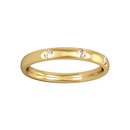 9ct Gold  Diamond - 25mm Court-Shaped Set Wedding Ring - RNR0243BVC