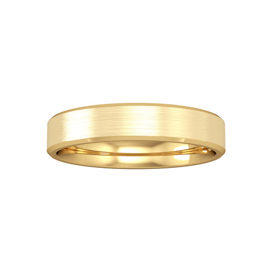 18ct Gold  4mm Flat-Court Satin Polished Wedding Ring - RBNR02441B3