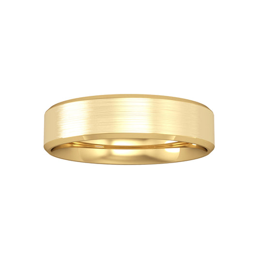 9ct Gold  5mm Flat-Court Satin Polished Wedding Ring - RNR02442B3