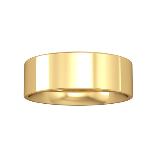18ct Gold  Comfort Flat Court  Band Wedding Ring 7mm - RNR02470003