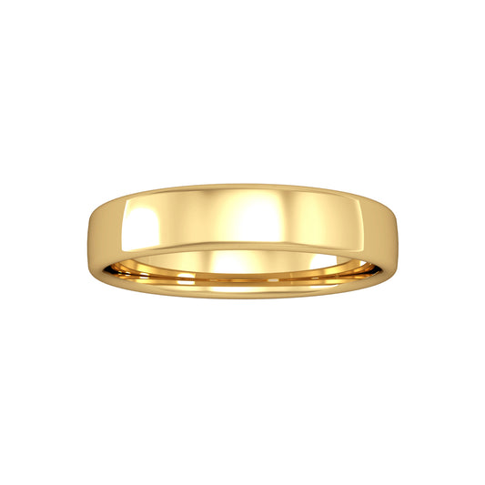 9ct Gold  4mm Bombe Court Wedding Band Commitment Ring - RNR02461