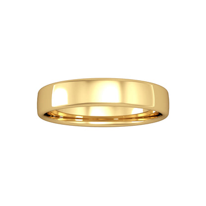 18ct Gold  4mm Bombe Court Wedding Band Commitment Ring - RBNR02461