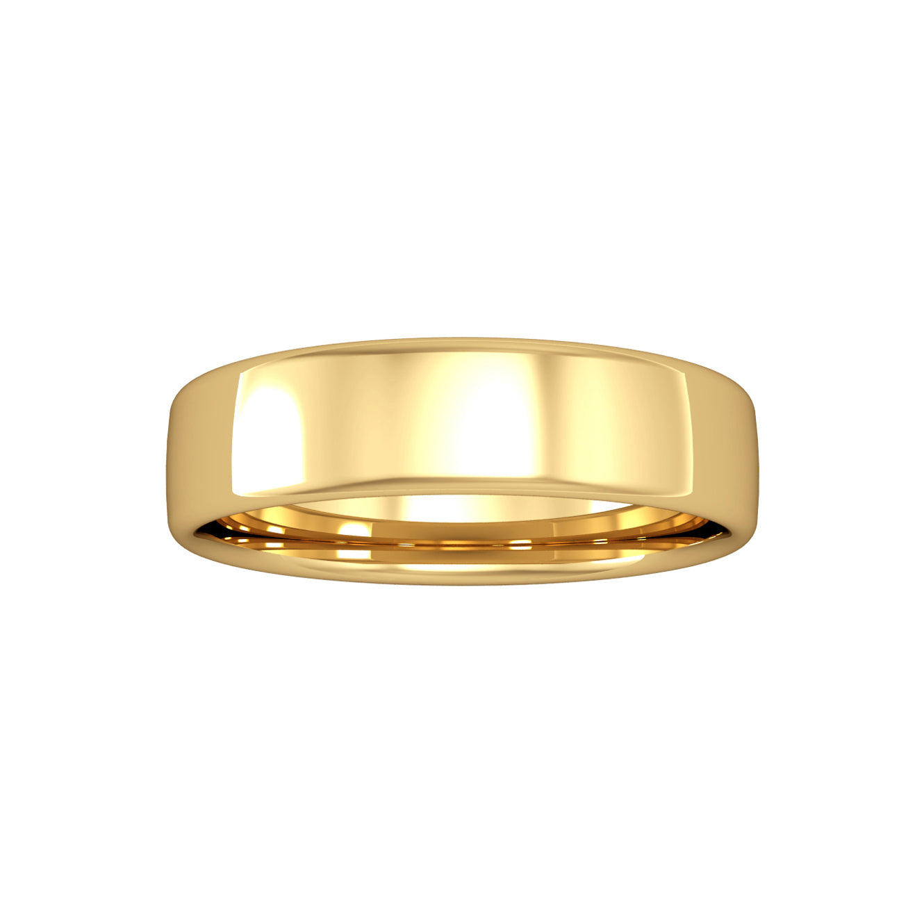 18ct Gold  5mm Bombe Court Wedding Band Commitment Ring - RBNR02462