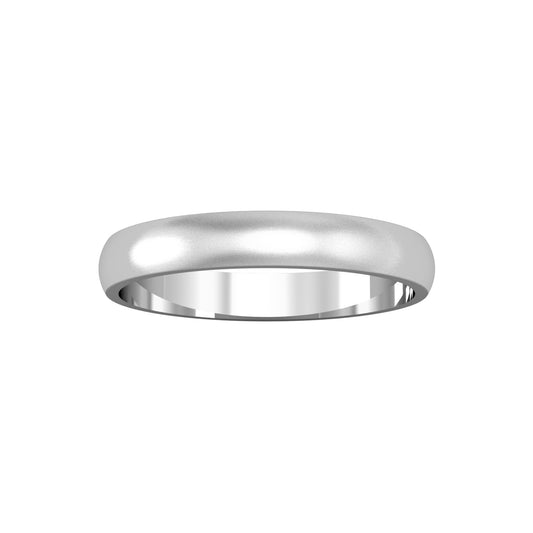 Platinum  950/1000 3mm D-Shape Satin Brushed Wedding Band Ring - RLNR02526X2