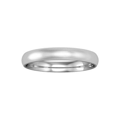 18ct White Gold  3mm Court Light Satin Brushed Wedding Band Ring - RBNR02530L2