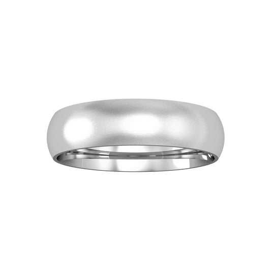 Platinum  950/1000 5mm Court Satin Brushed Wedding Band Ring - RLNR02532X2