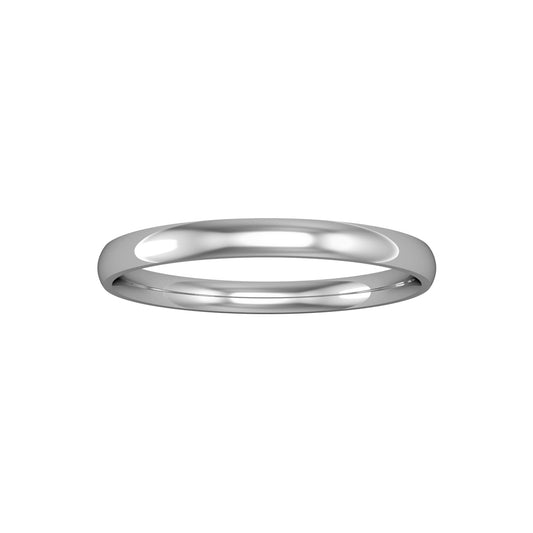 Platinum  2mm Court Shape Polished Wedding Band Commitment Ring - RLNR0253A