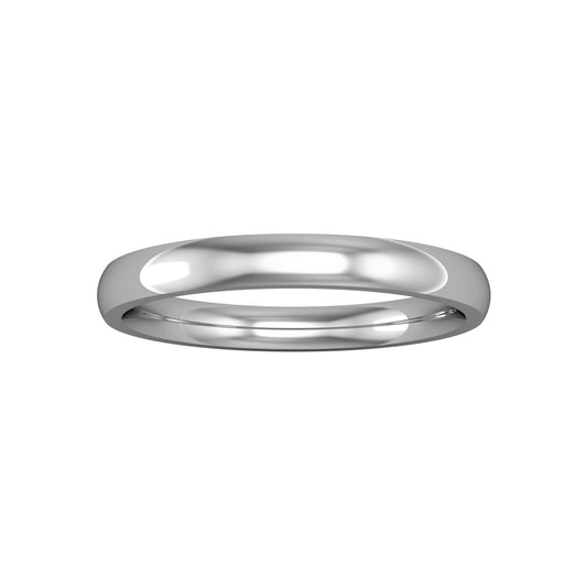 Platinum  2.5mm Court Plain Polished Wedding Band Commitment Ring - RLNR0253B