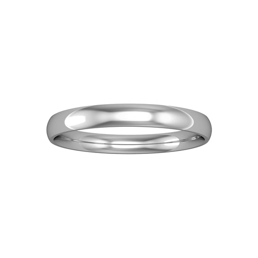 Platinum  2.5mm Light Court Polished Wedding Band Commitment Ring - RLNR0253BL