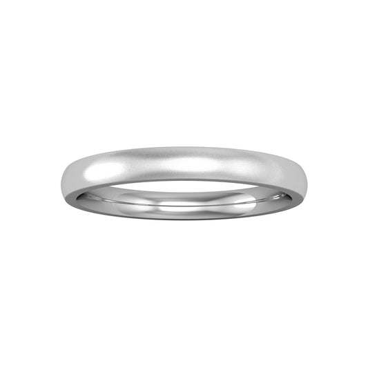 Platinum  950/1000 2.5mm Court Satin Brushed Wedding Band Ring - RLNR0253BX2