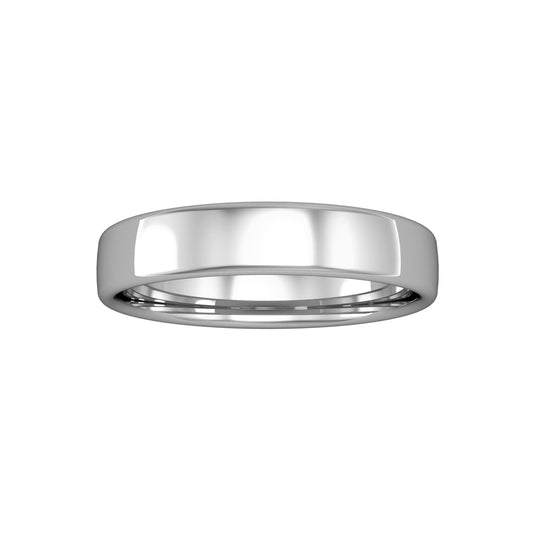 Platinum  4mm Bombe Court Polished Wedding Band Commitment Ring - RLNR02561