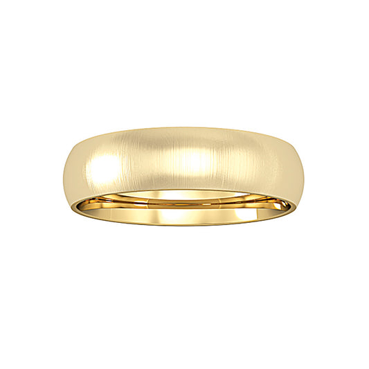 18ct Gold  Court Vertical Satin-Brushed Band Wedding Ring 5mm - RNR0225F013