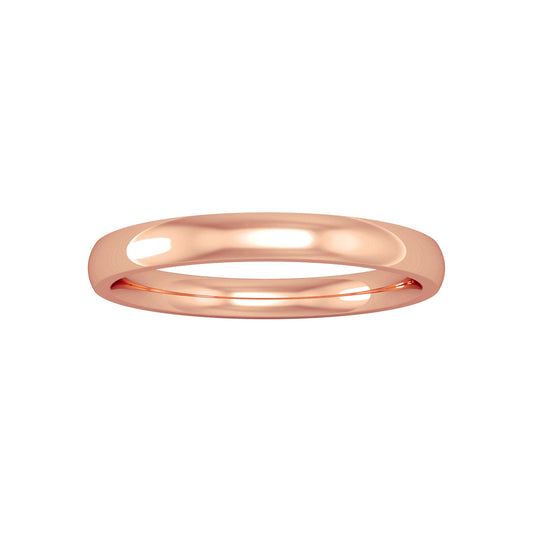 18ct Pink Rose Gold  2.5mm Court Wedding Band Commitment Ring - RBNR0263B