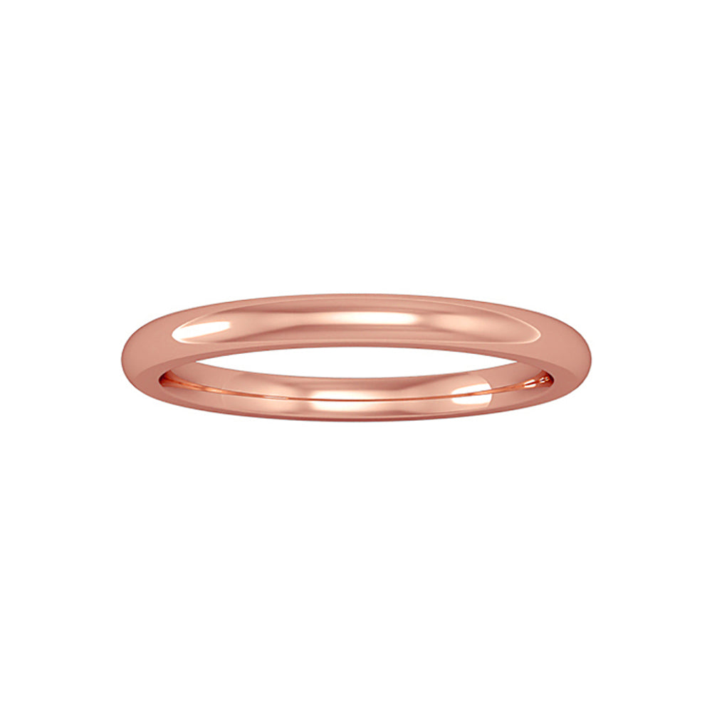 18ct Rose Gold  Comfort Court Band Wedding Ring 2mm - RNR02310009